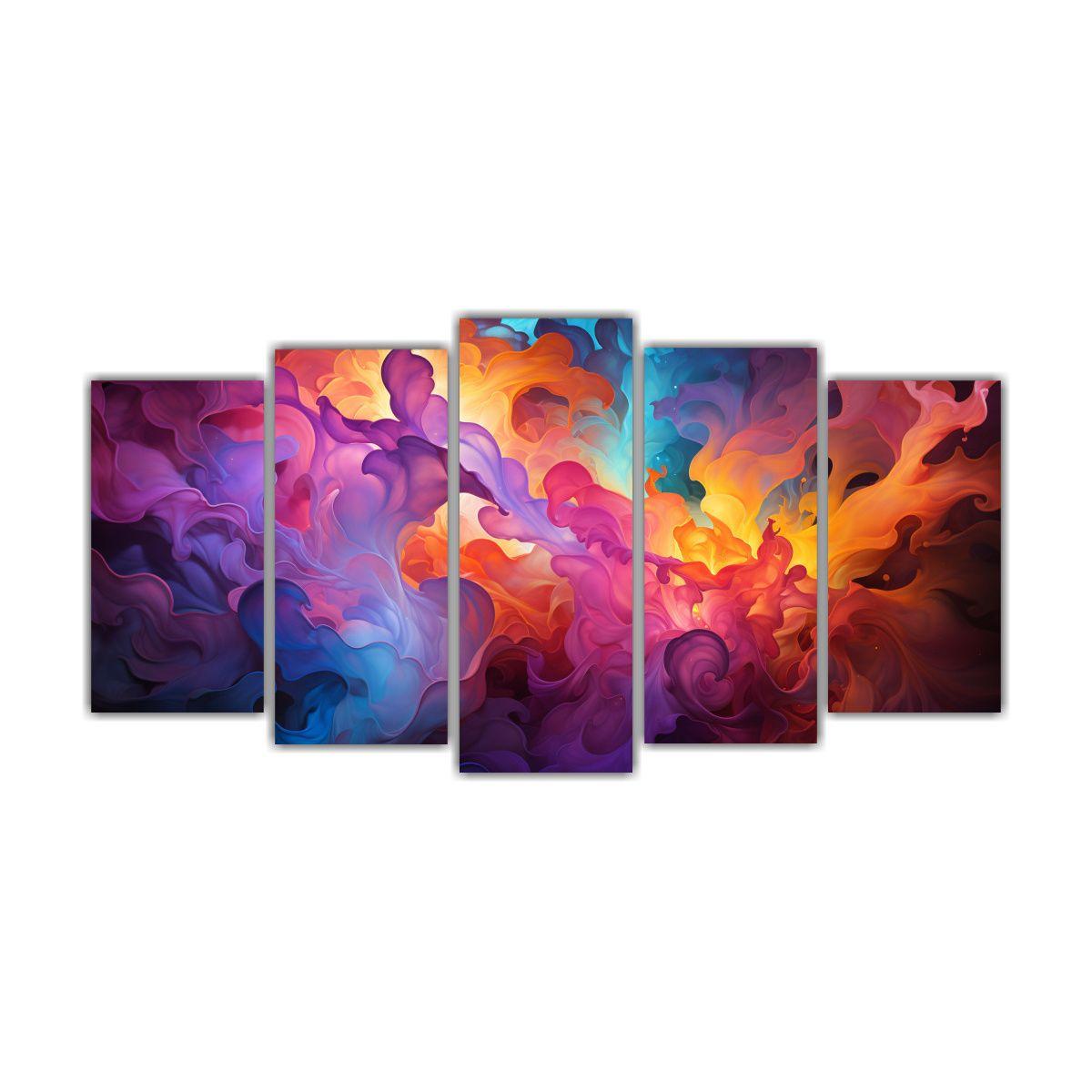 Pintura Abstracta Set 5 Artes Vanguardia 150x75 Cm-0