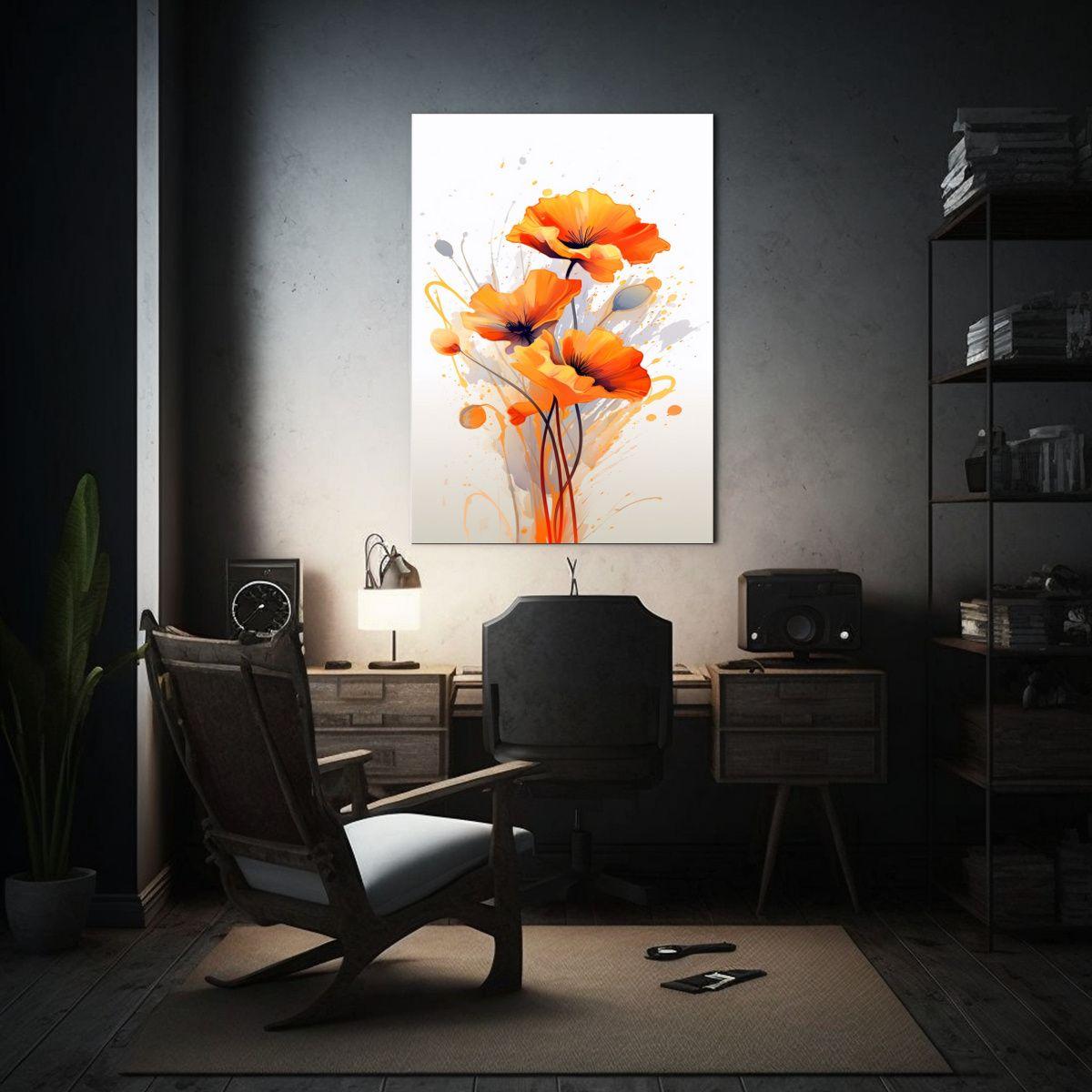 Cuadro Moderno De Lienzo Elegante De Amapola 80x120cm-2
