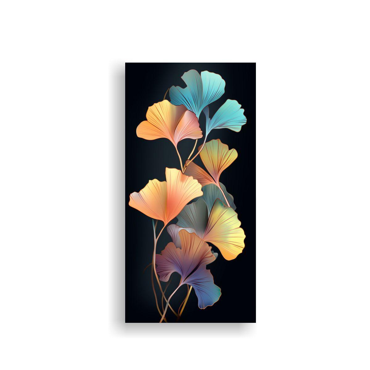 Pintura Minimalista De Hojas Ginkgo En Colores 80x160 Cm-0
