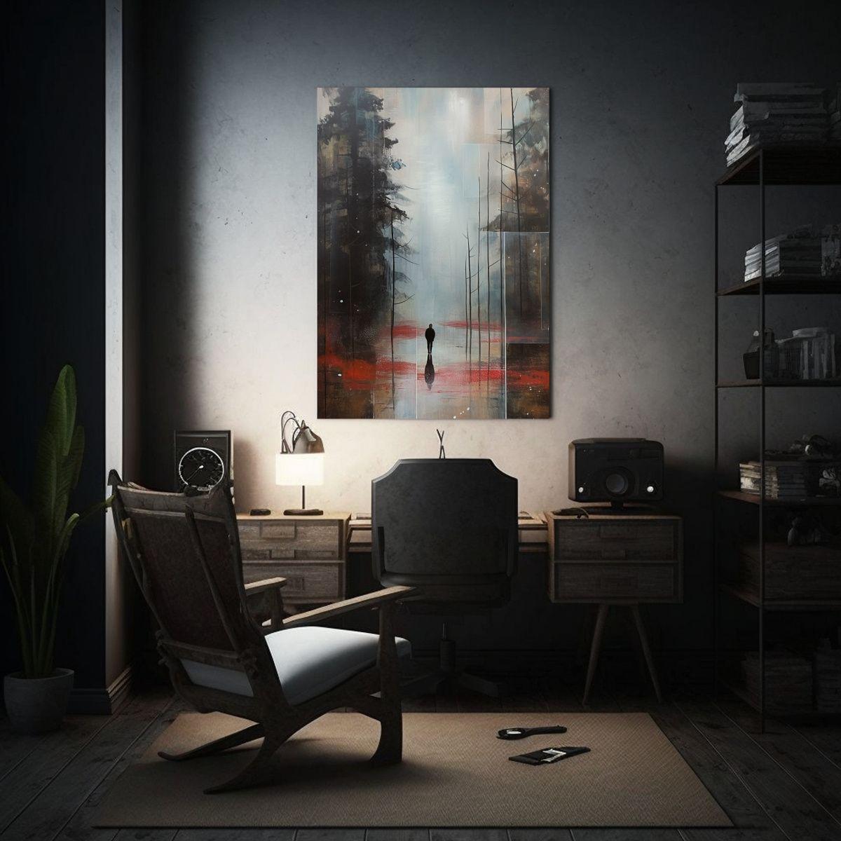 Pintura Abstracta De Persona En La Niebla 60x90cm-2