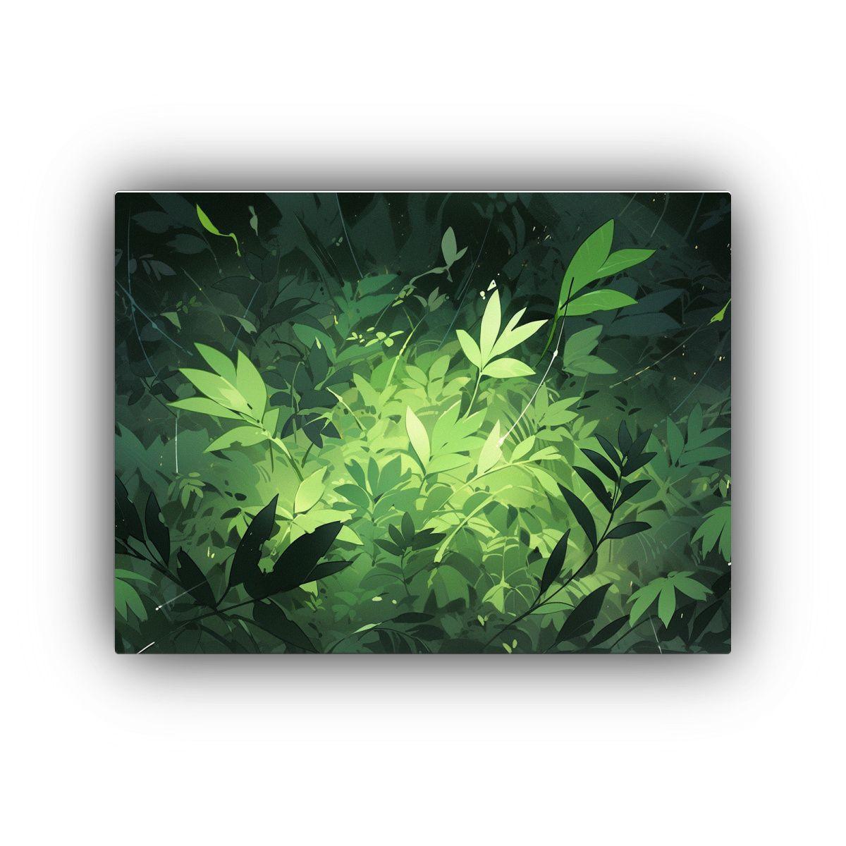 Pinturas De Decoración En Verde Y Negro Con Atmósfera Neon 75x50cm-0