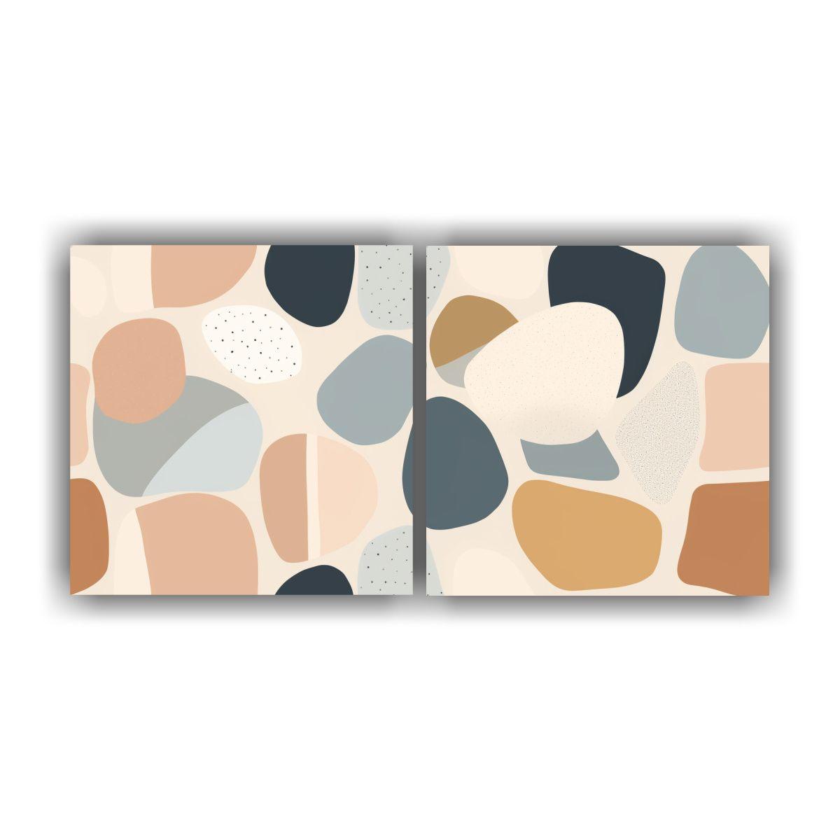 Pinturas De Decoración Abstractas En Tonos 60x30 Cm-0