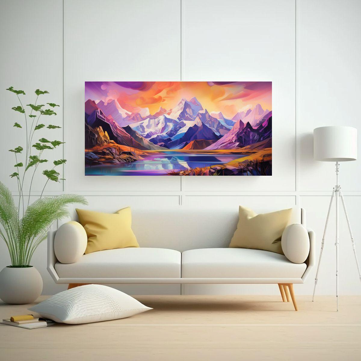 Pinturas Decorativas De Famosas Cumbres Y Cordille 100x50cm-2