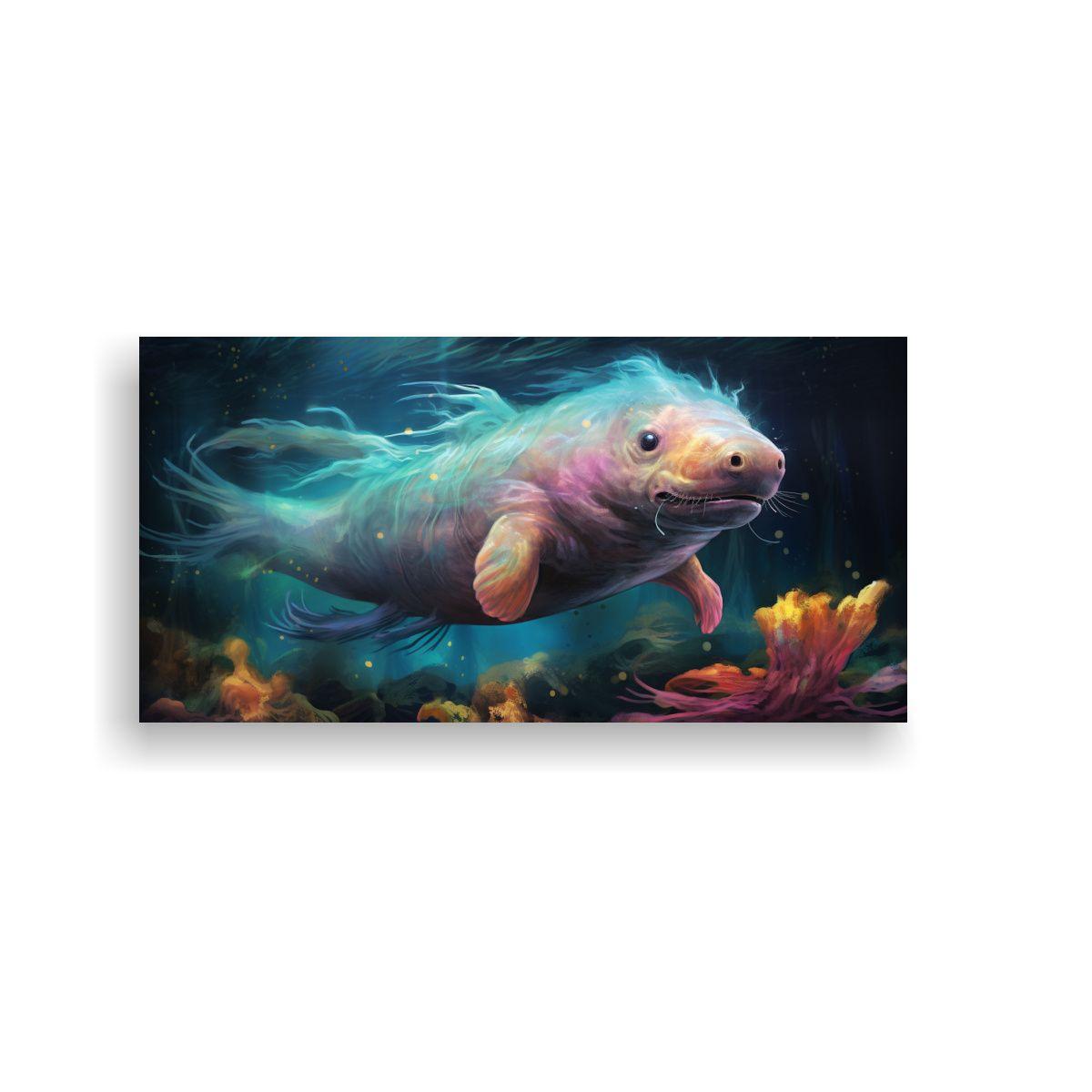 Pintura Al Estilo óleo Estilo Llamativo De Axolot 160x80cm-0