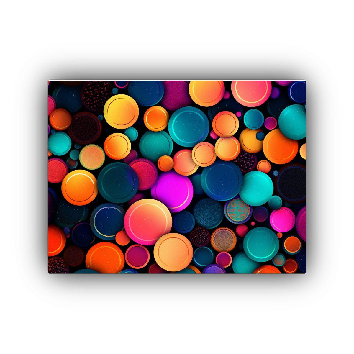 Pintura Decorativa Colorida Con Patrón De Círculos Sobre F 45x30cm-0