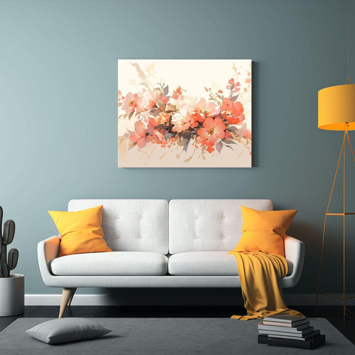 Cuadro Abstracto En Lienzo Vitalidad En Tonos Naranja Y Rosa 75x50cm-2