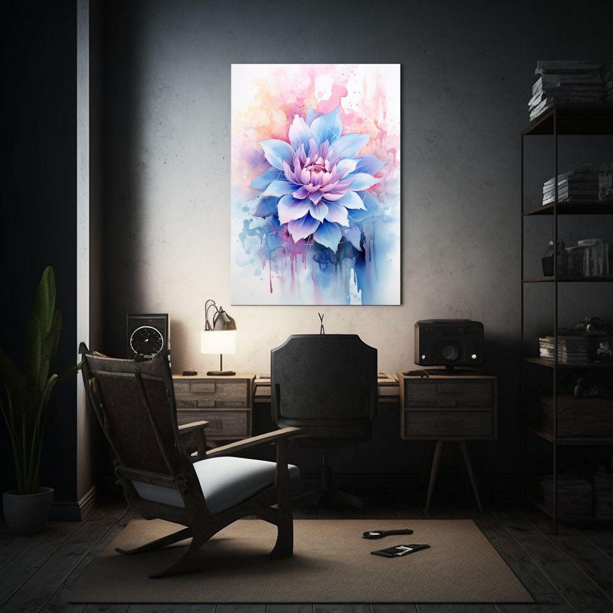Pintura Acuarela Flores Delicadas Con Detalles 50x65cm-2