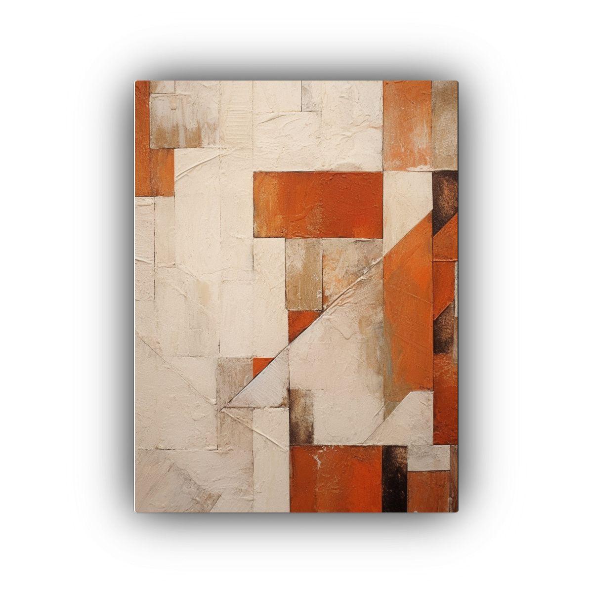 Pintura Acuarela Geometría Abstracta Y Textura 80x120cm-0