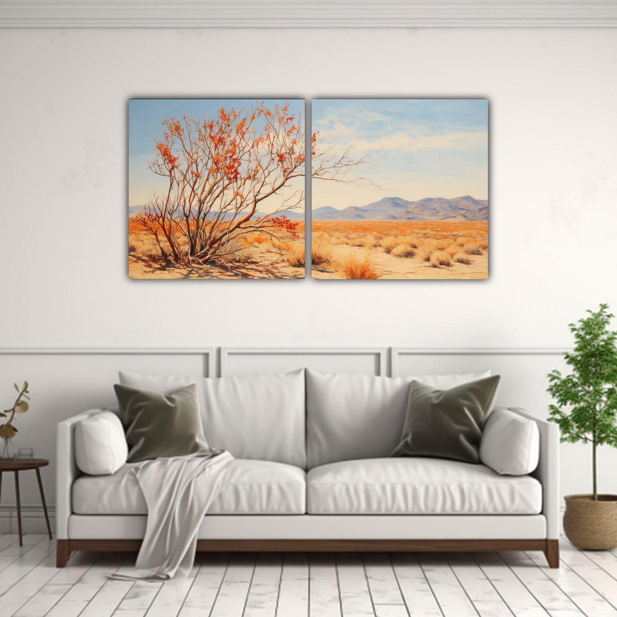 Pintura Abstracta De árbol Ocotillo, Estilo 140x70 Cm-2