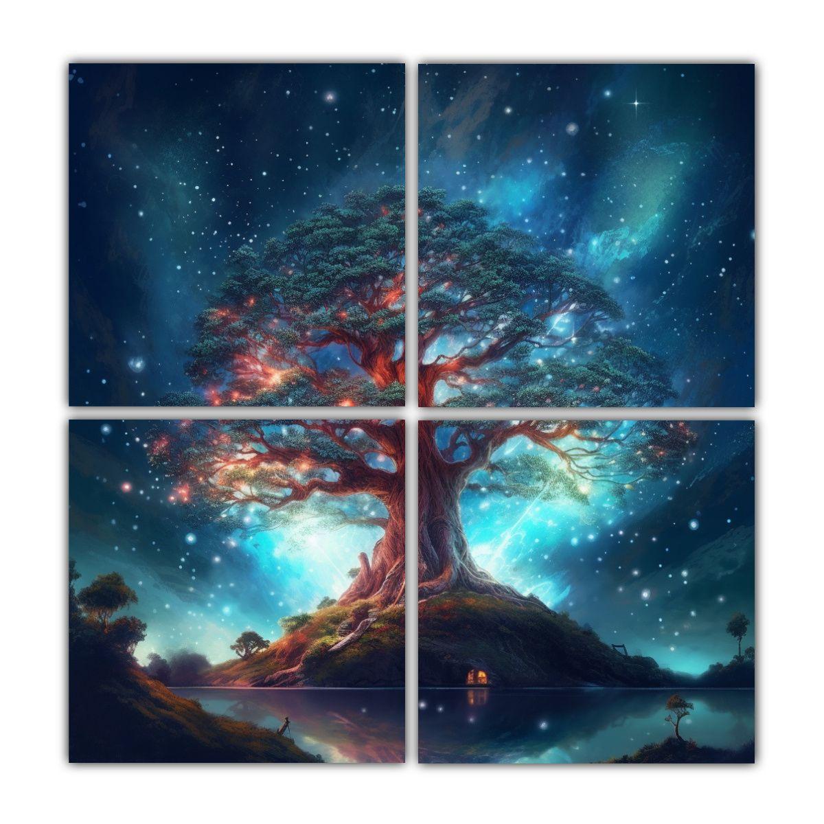 Cuatro Lienzos Vanguardia Sensibilidad Artística 100x100 Cm-0