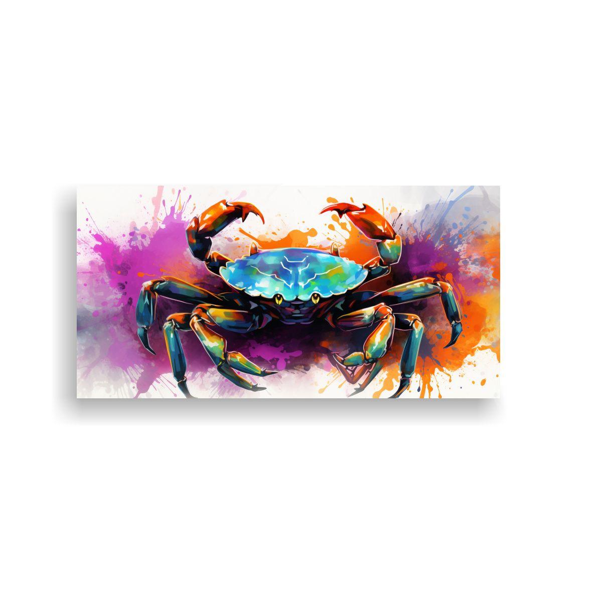 Cuadro De Tela Líneas Brillantes Cangrejo En 140x70cm-0