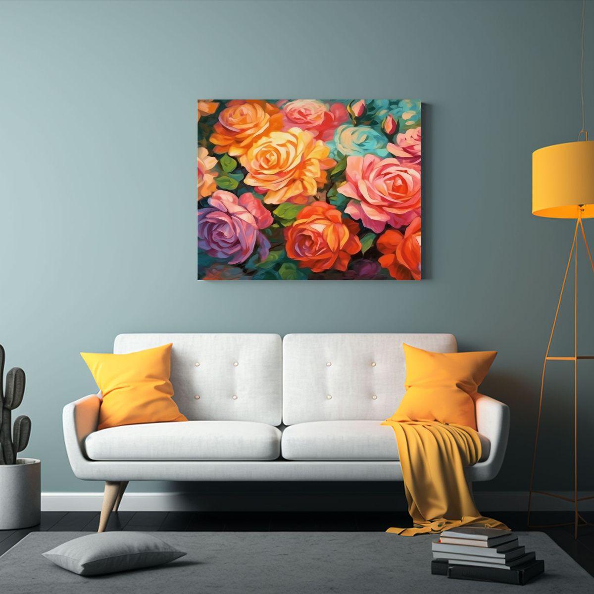 Pintura Al óleo Estilo Galería: Flores De Rosa 40x30 Cm-2