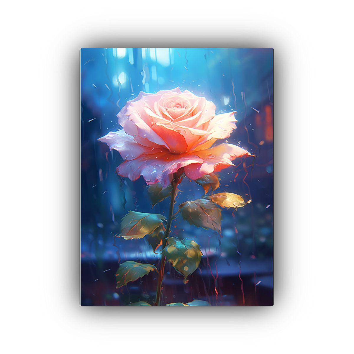 Cuadro Floral Estilo Kawacy En Tonos Rosa Para 30x45 Cm-0