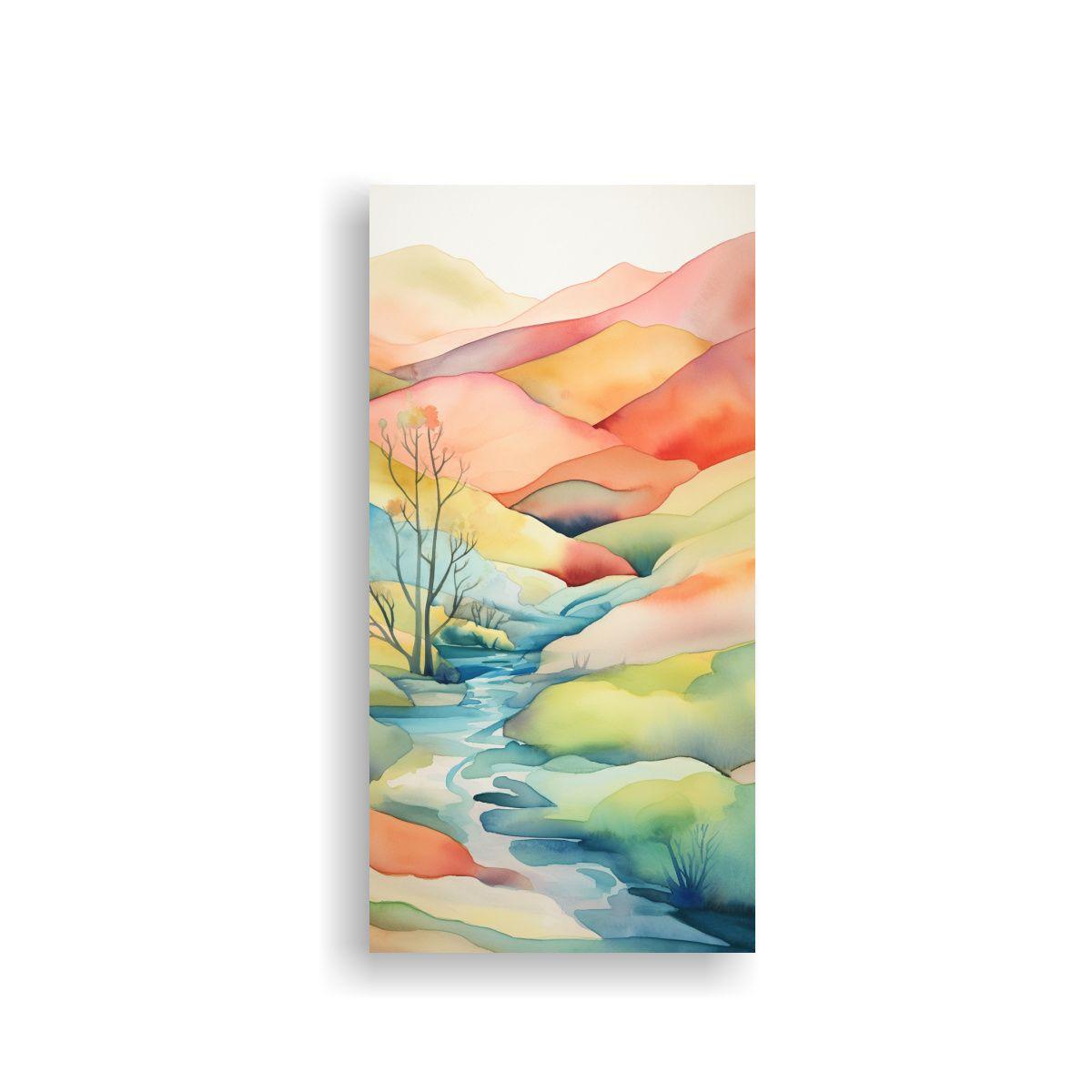 Paisaje Sereno En Representación Abstracta 40x80cm-0
