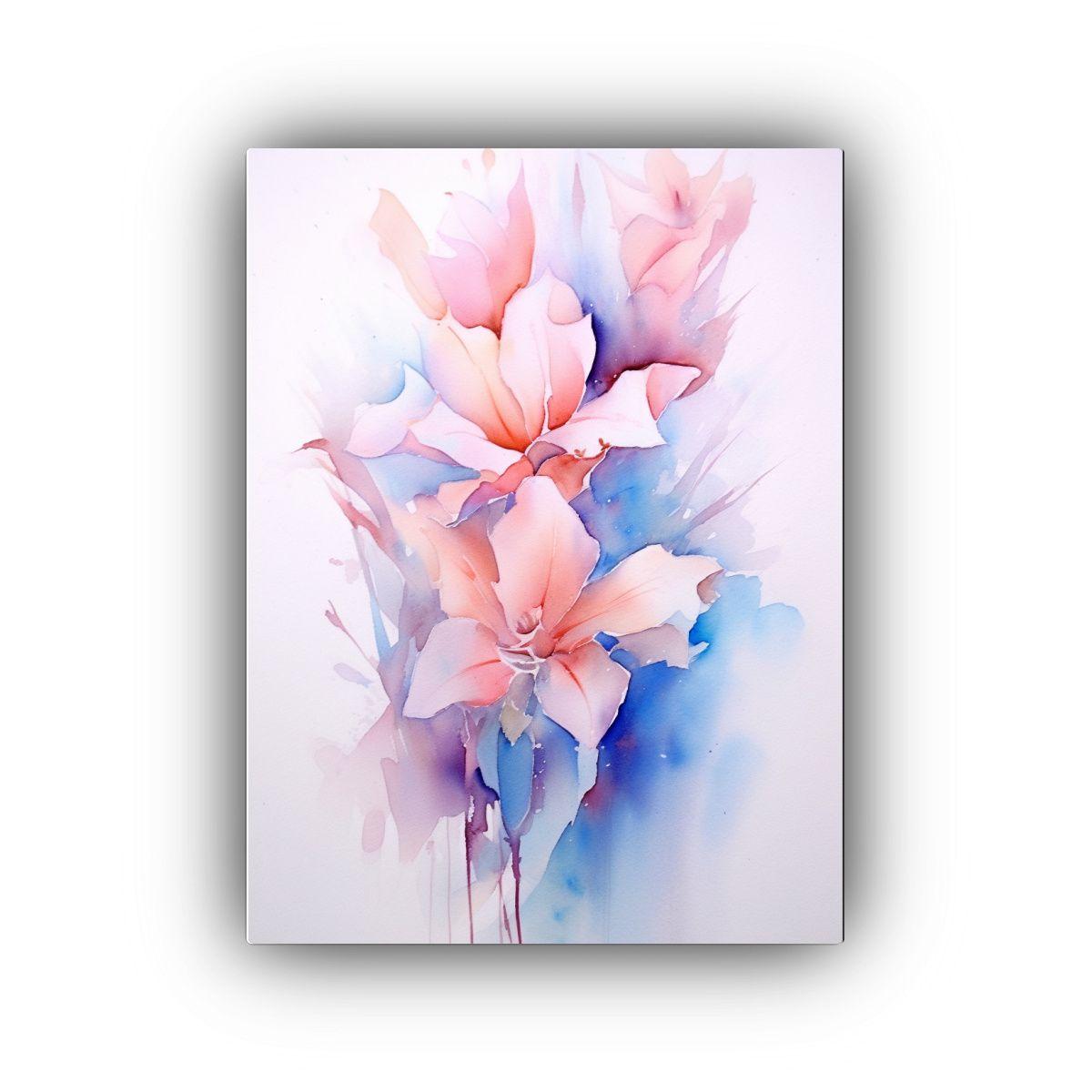 Pinturas Abstractas De Acuarela De Flores En Alta 80x120 Cm-0