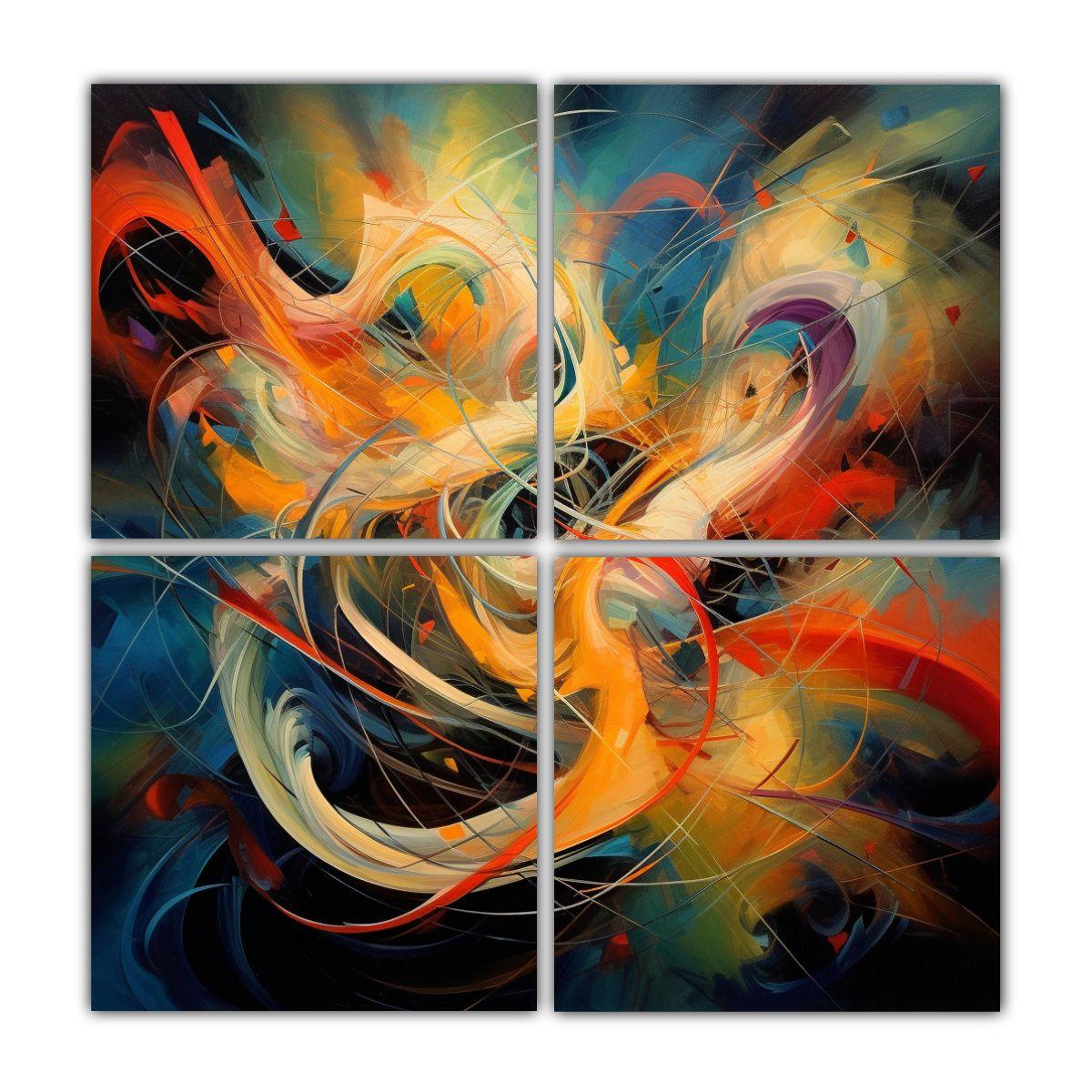 Artes Pared Concepto Protagonismo Arte Abstracto 140x140 Cm-0