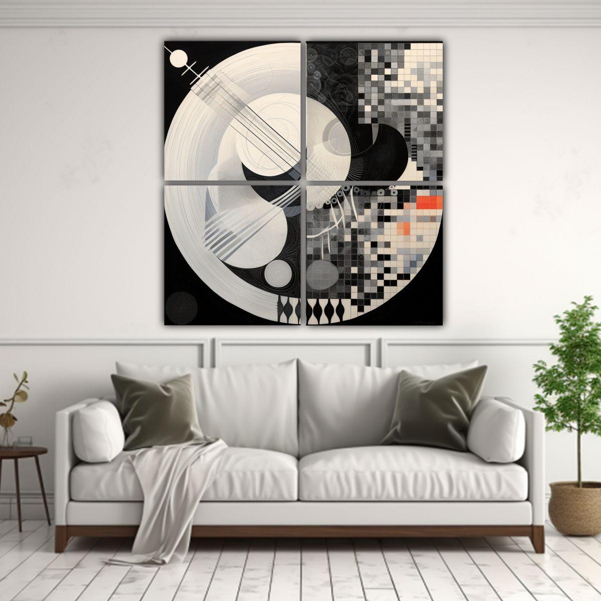Pintura Abstracta Geométrica Holmer De 140x140 Cm-2