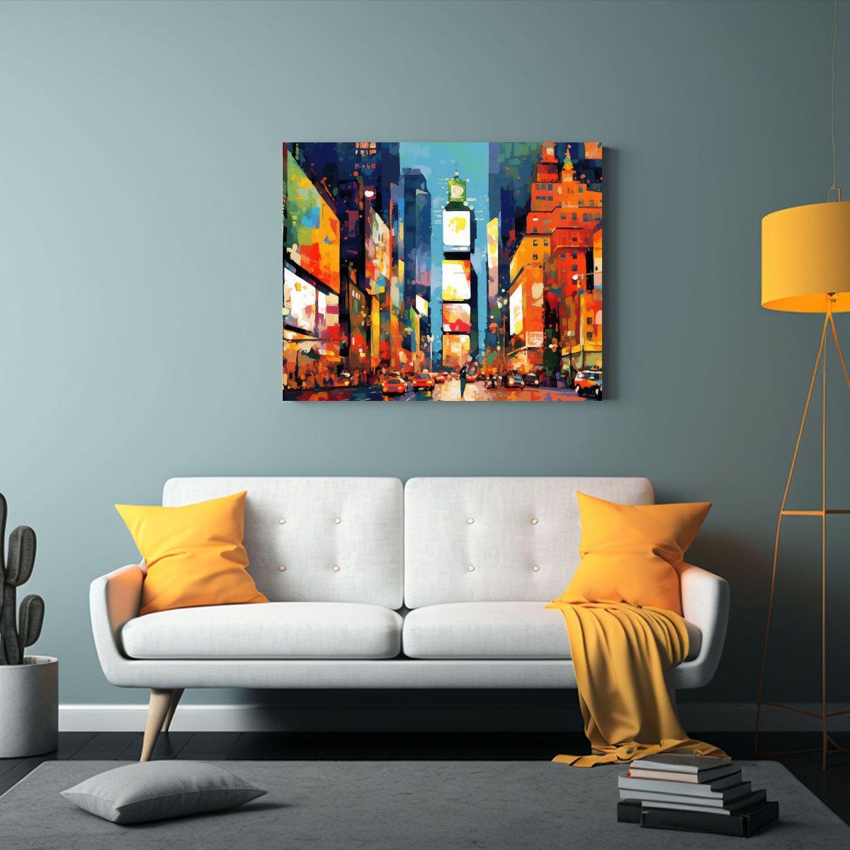 Interpretación Fauvista De Times Square Para Decorar Parede 65x50cm-2