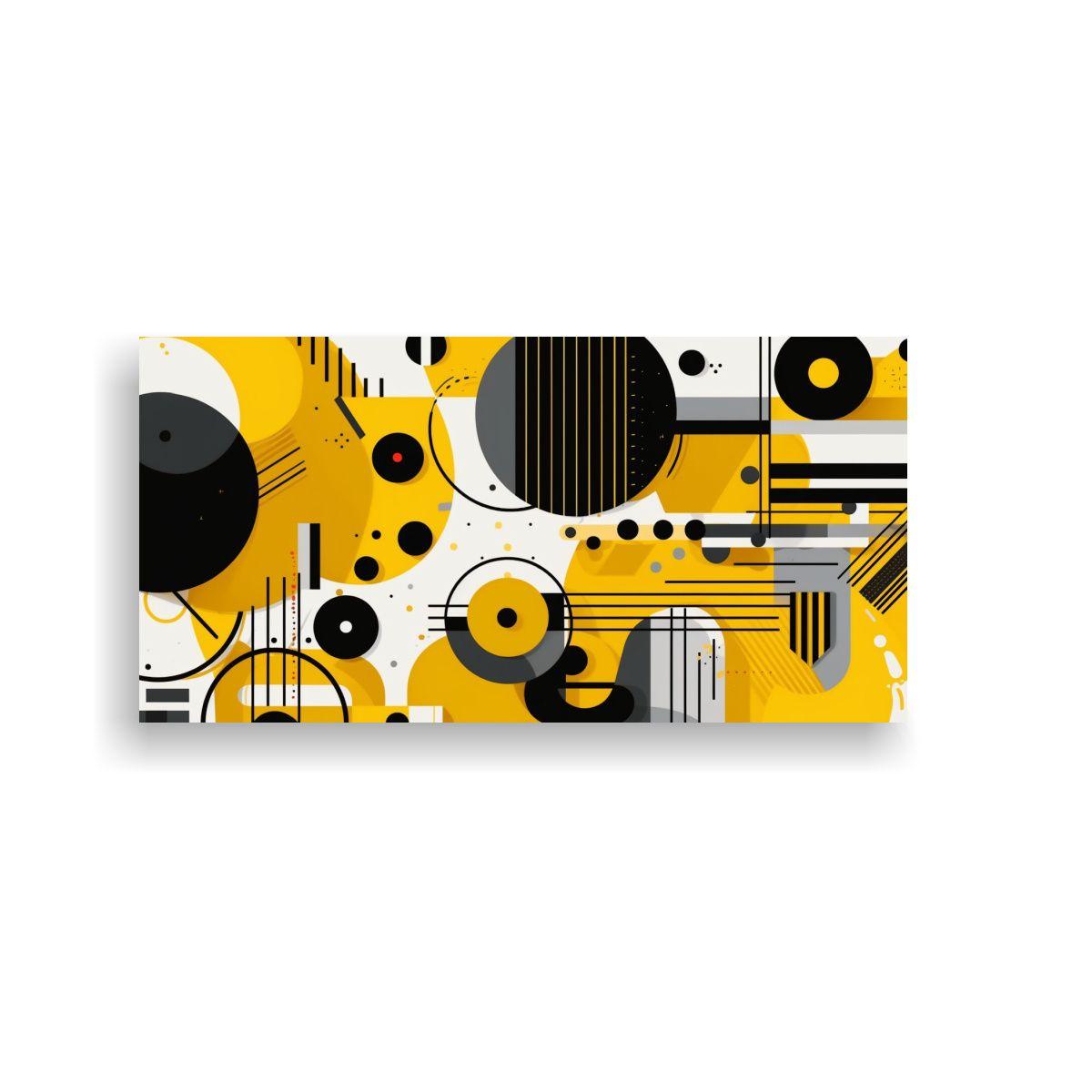 Cuadro Tela Estilo Flat Con Formas Geométricas 40x20cm-0