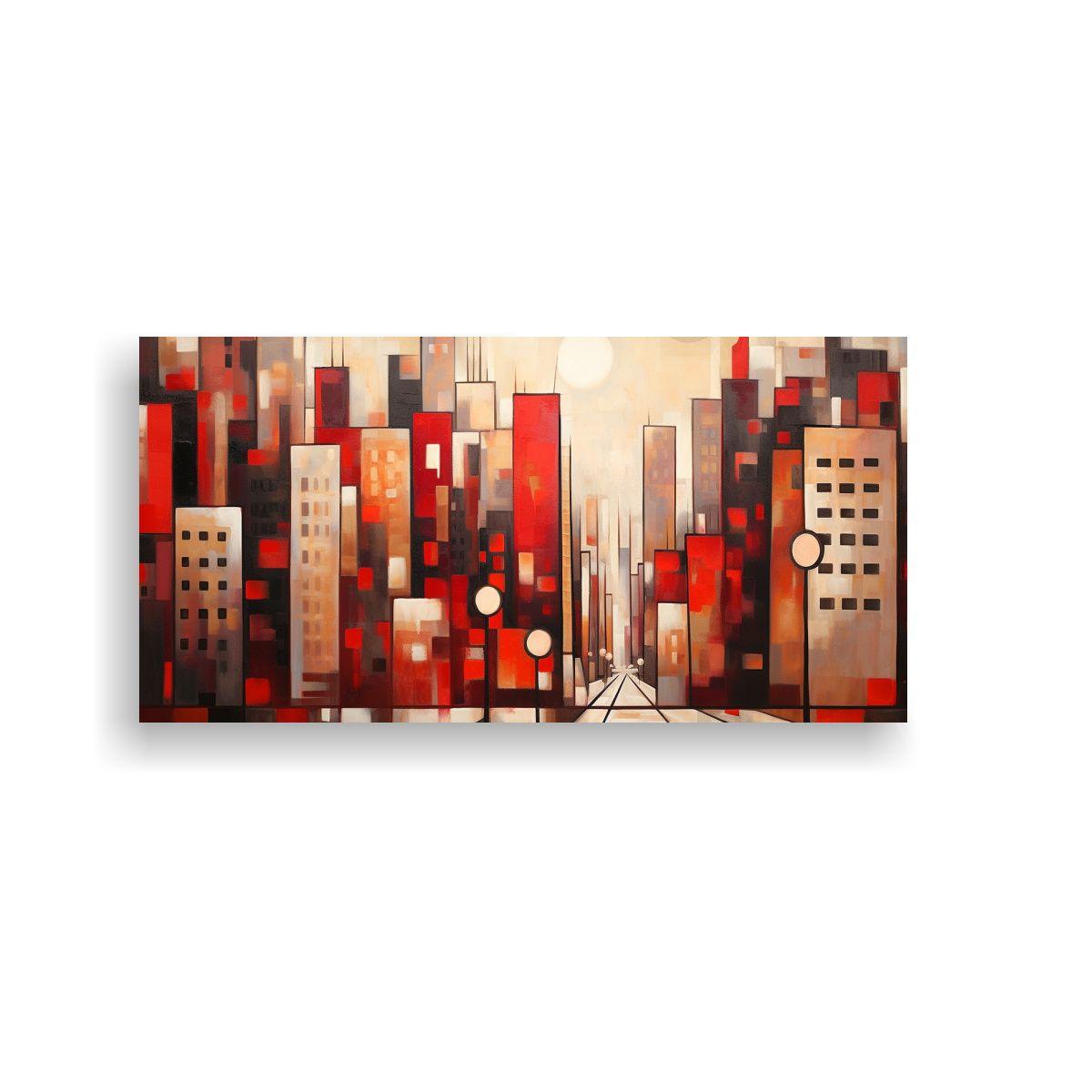 Cuadro Vintage Estilo Cubista De Linda Archer: 80x40cm-0