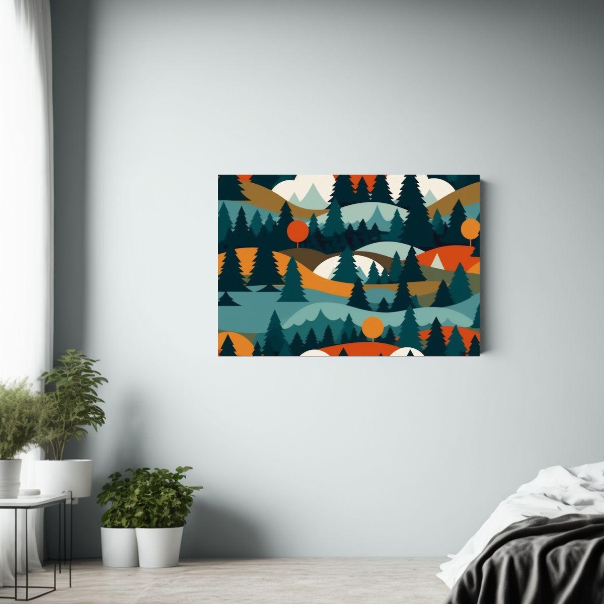 Cuadros Geométricos Tritone De Paisajes 30x20 Cm-2