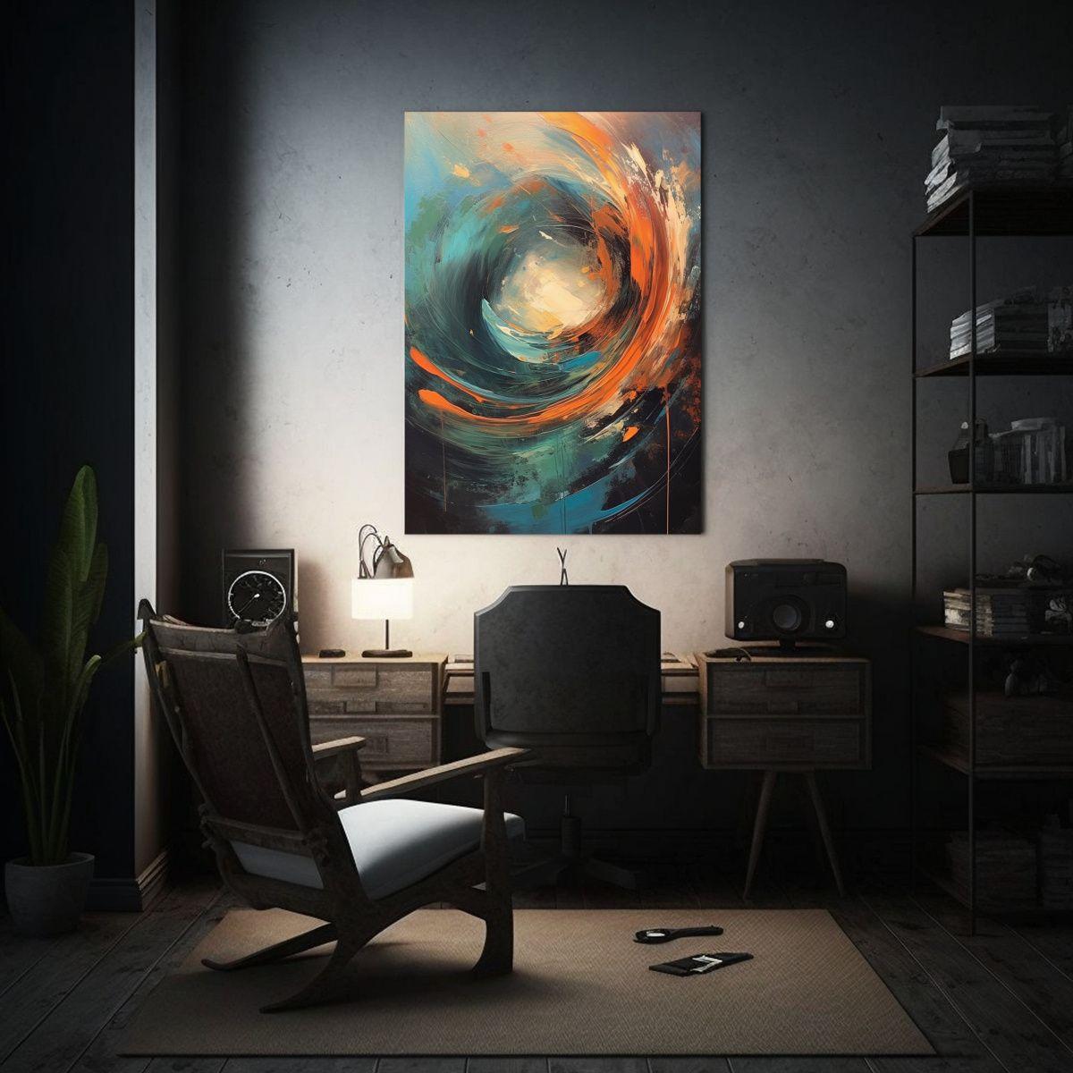 Cuadro Abstracto Con Colores Vibrantes En Lienzo 80x120cm-2