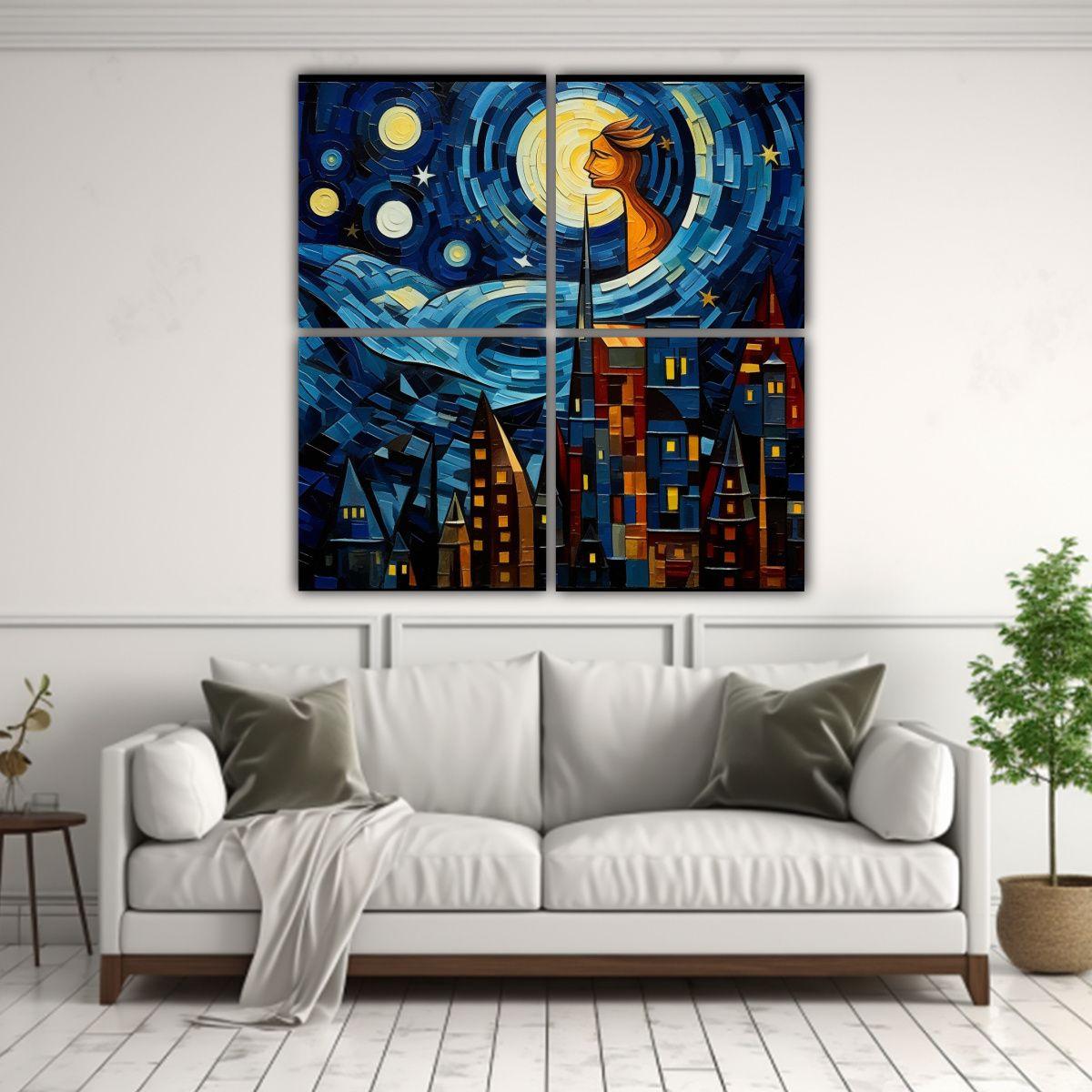 Pinturas Decorativas Estilo Picasso, Colores 60x60 Cm-2