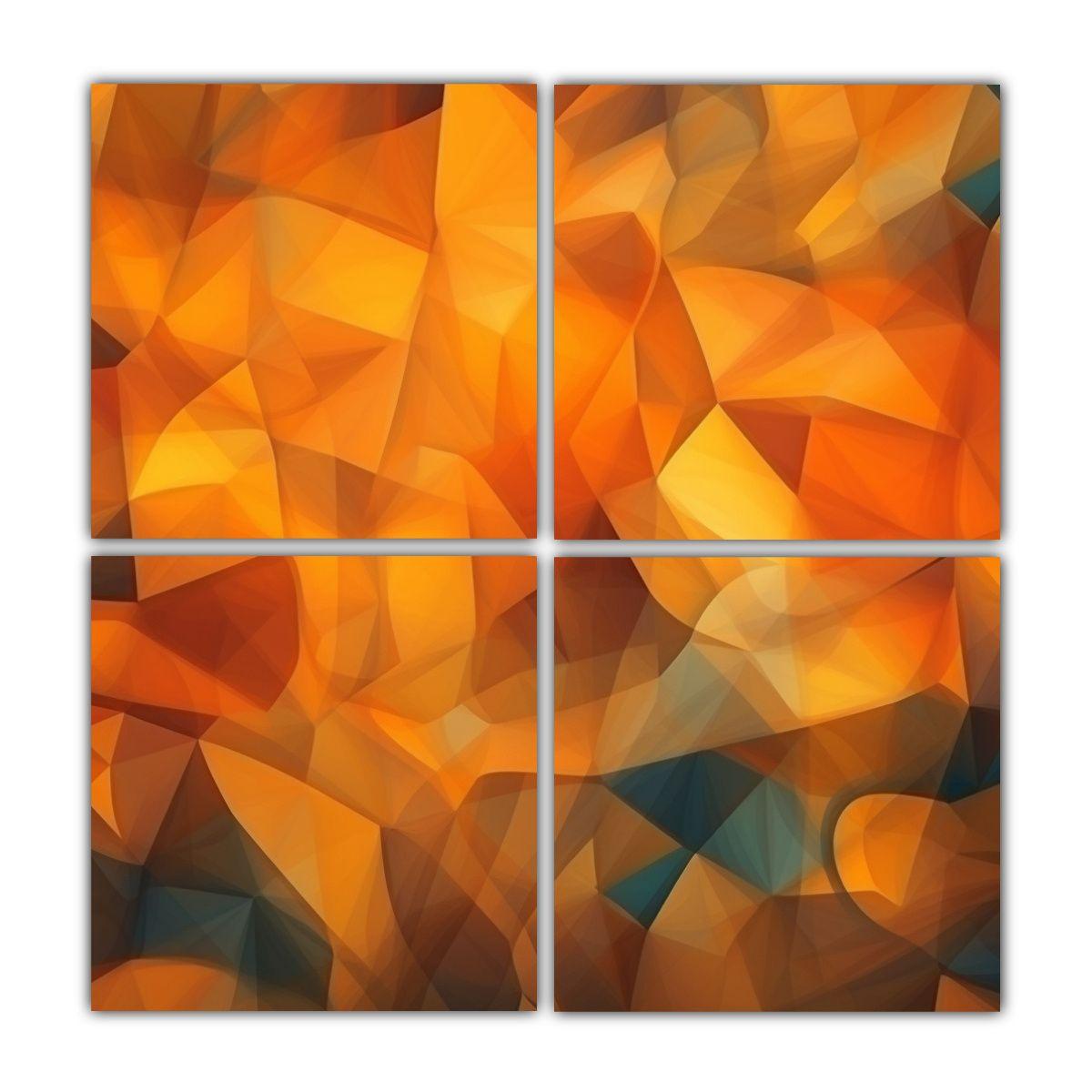 Cuatro Artes Minimalismo Textura Cubismo Ámbar 120x120 Cm-0