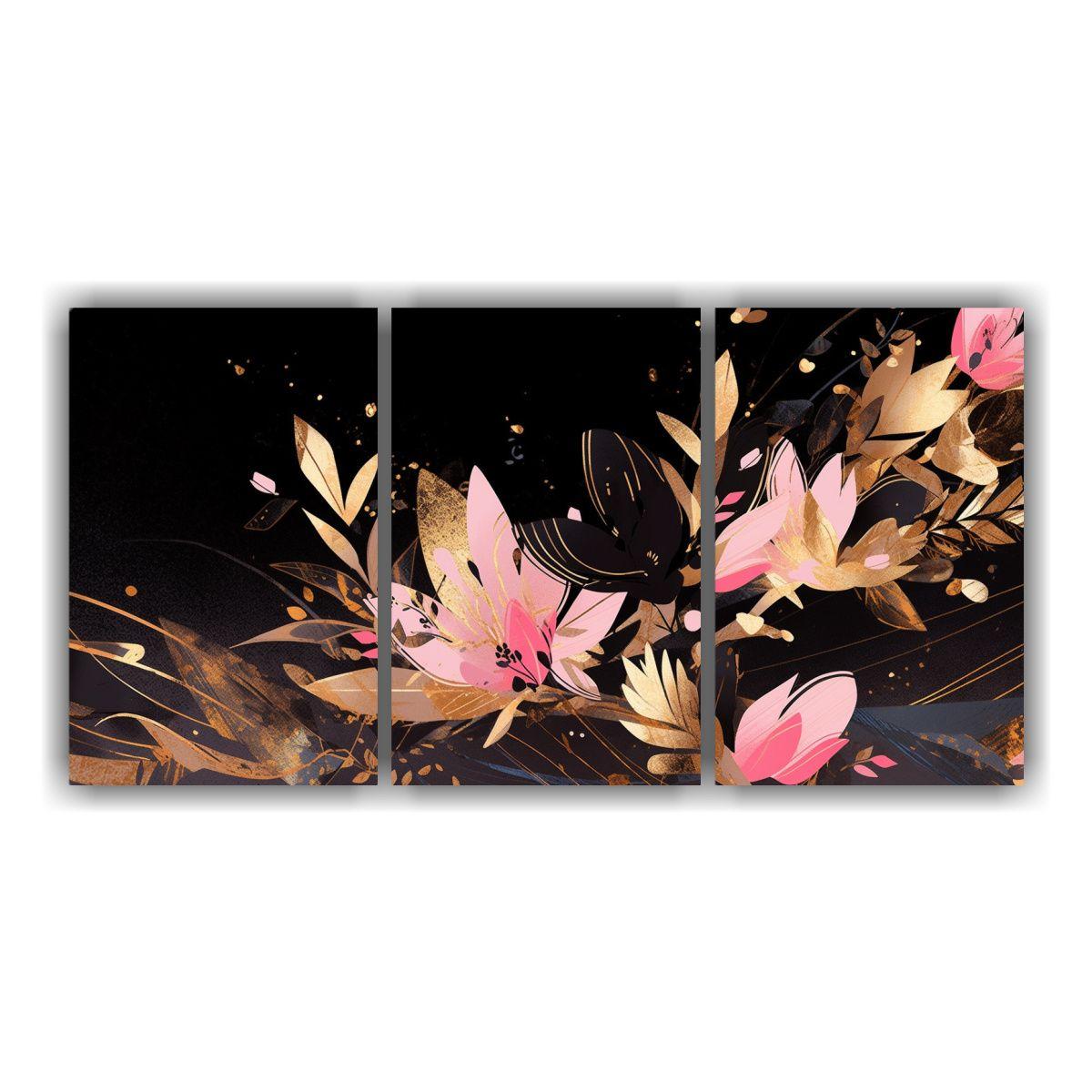 Pinturas Decorativas En Los Colores Oro Y Rosa 180x90 Cm-0