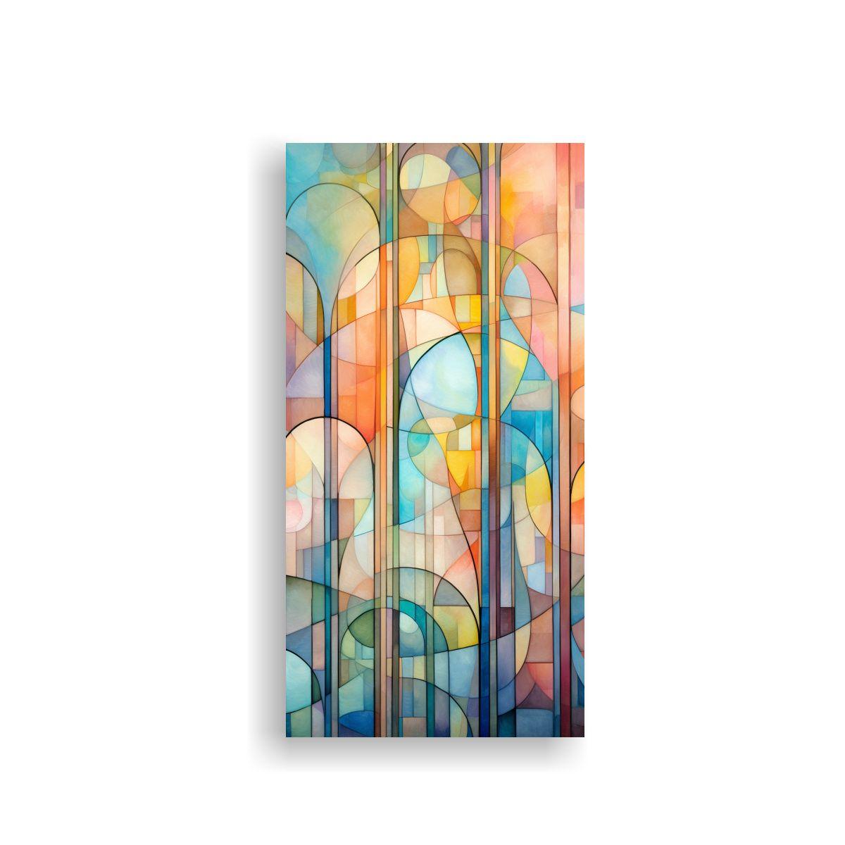 Pintura Abstracta Duradera En Estilo Vitral 50x100cm-0