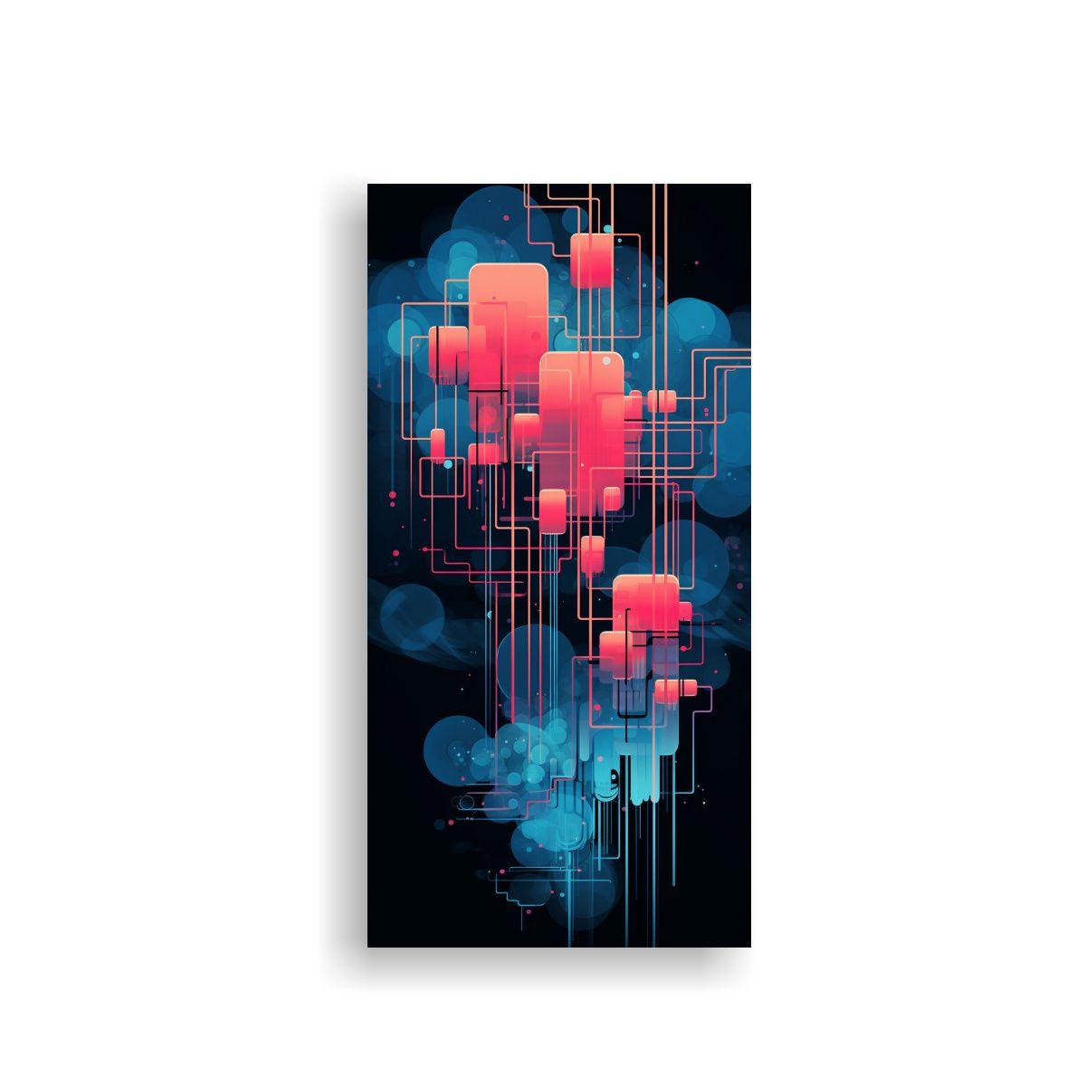 Cuadro Expresión Intenso Tecnología Líneas 20x40cm-0