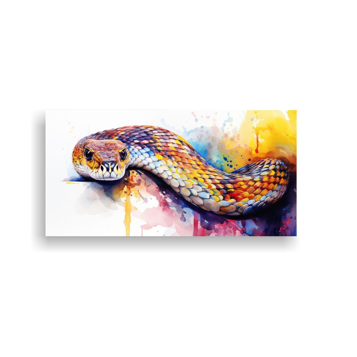 Pintura De Serpiente De Cascabel En Estilo 100x50cm-0