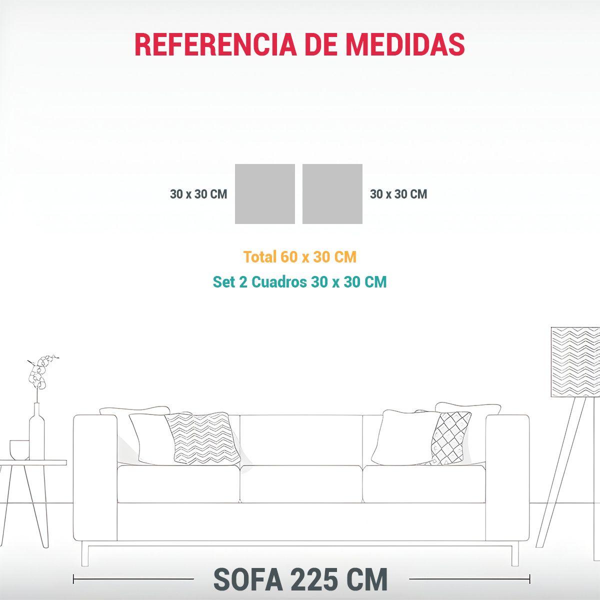 Diptico Modernos Paisaje Montañoso Con Estilo 60x30 Cm-1