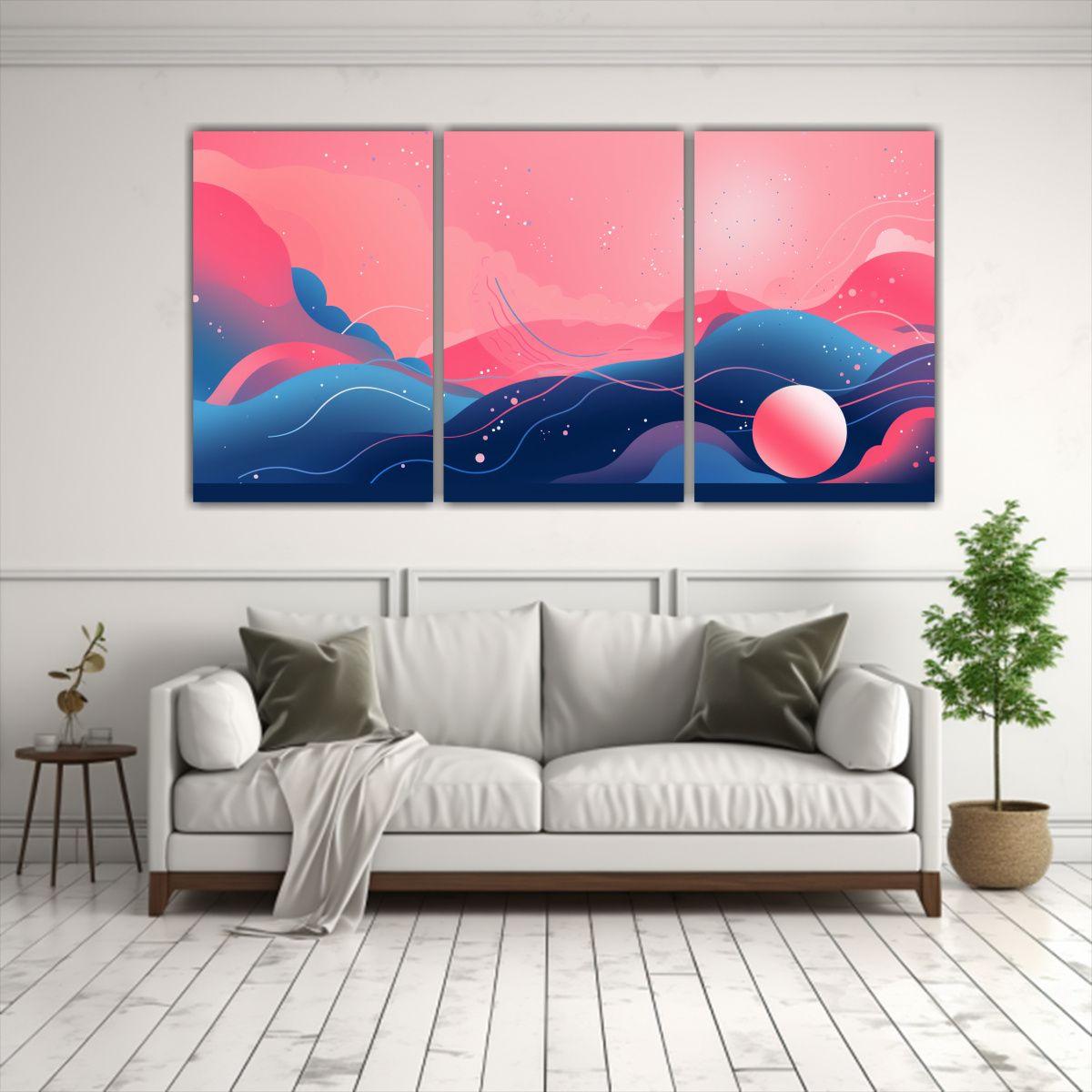 Pintura Decorativa Dos Canvas Conceptual Adorno 60x30 Cm-2