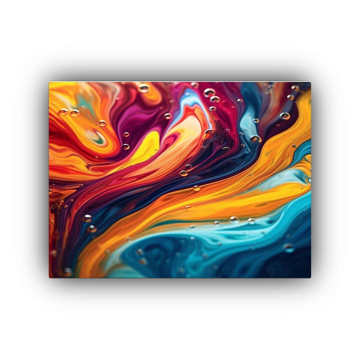 Pintura Decorativa Colorida Y Fluida Sobre Agua 60x40cm-0