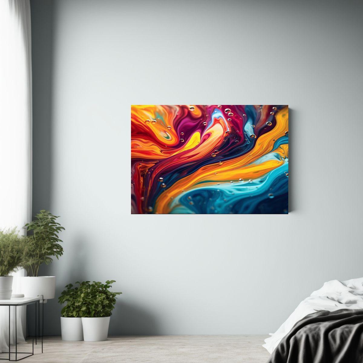 Pintura Decorativa Colorida Y Fluida Sobre Agua 60x40cm-2