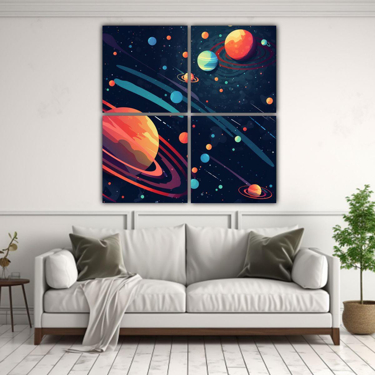 Cuadro Abstracto De Tonos Simétricos En Bastidor 180x180 Cm-2