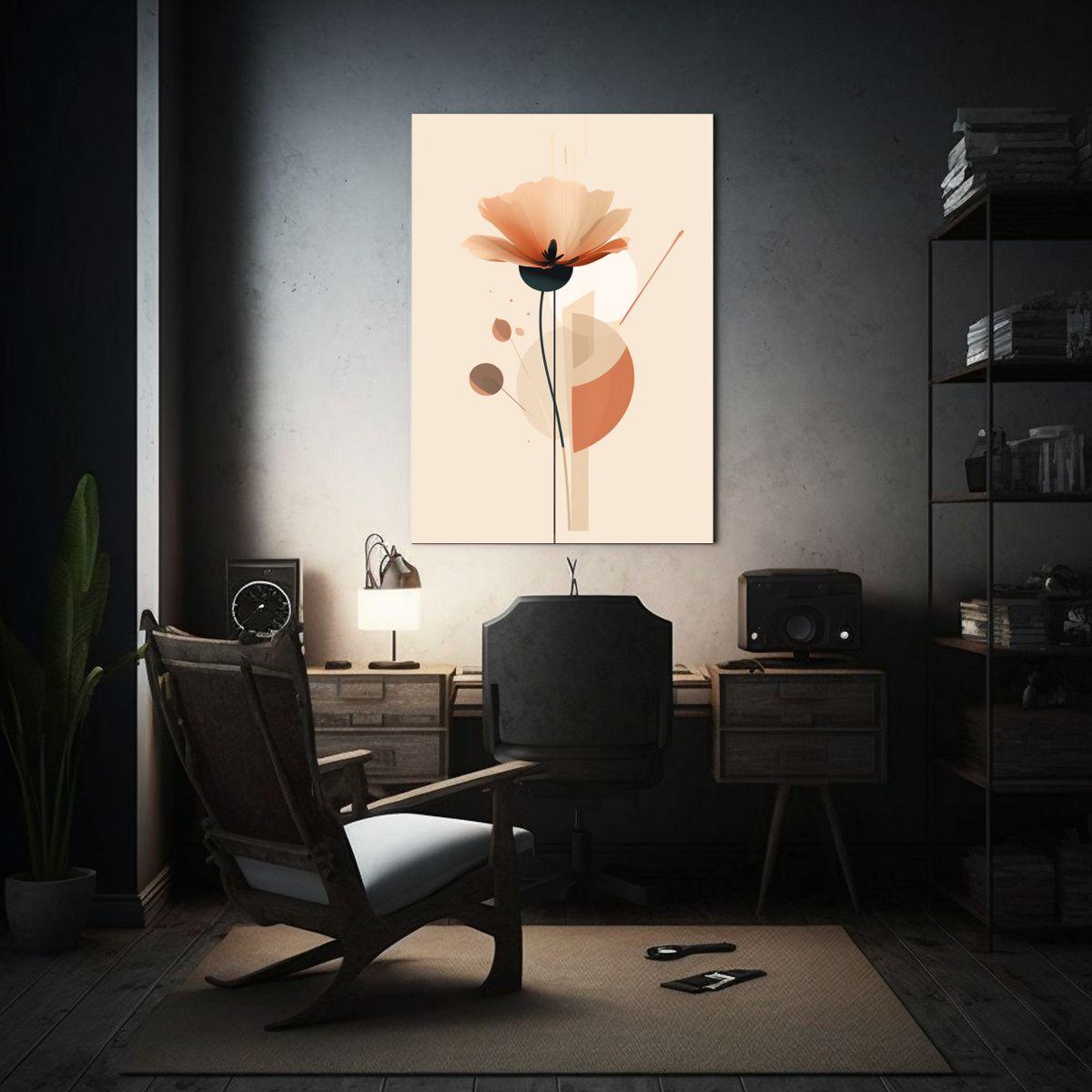 Cuadro Vertical Minimalista De Una Flor Basado En 80x120cm-2