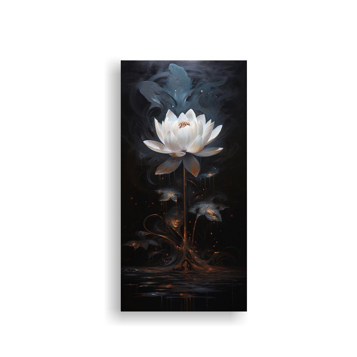 Lienzo De Tela Fotografía Bonito Del Loto Negro 50x100cm-0
