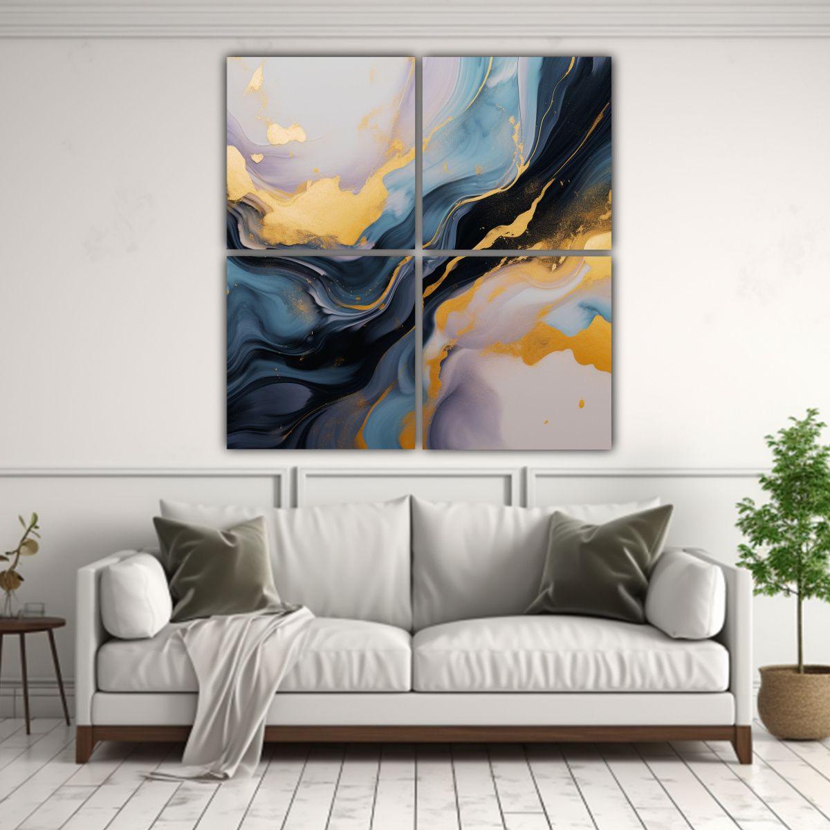 Cuatro Cuadros Tema Intensidad Max Textura Suave 100x100 Cm-2