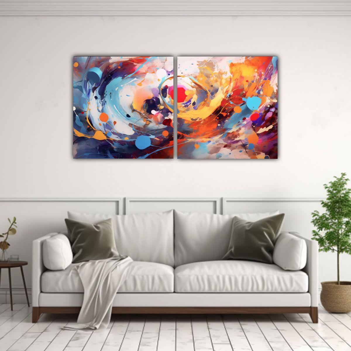 Pintura Moderna En Lienzo: Fascinante 40x20 Cm-2