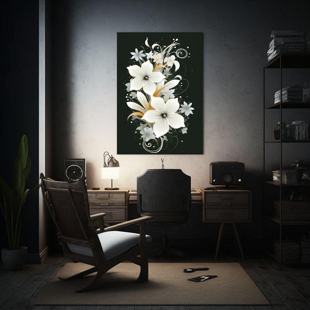 Cuadro De Expresión Floral Con Colores Vibrantes 60x90cm-2
