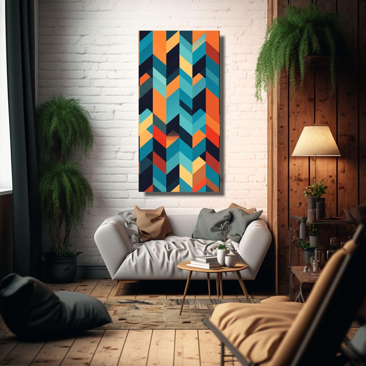Cuadro Inspiración Minimalista Patrón Geométric 20x40cm-2