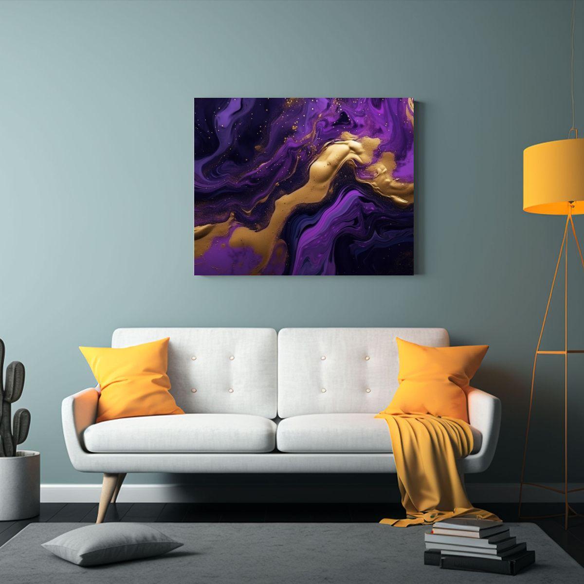 Pintura Abstracta De Flujo En Tema De Representación Fina 90x60cm-2