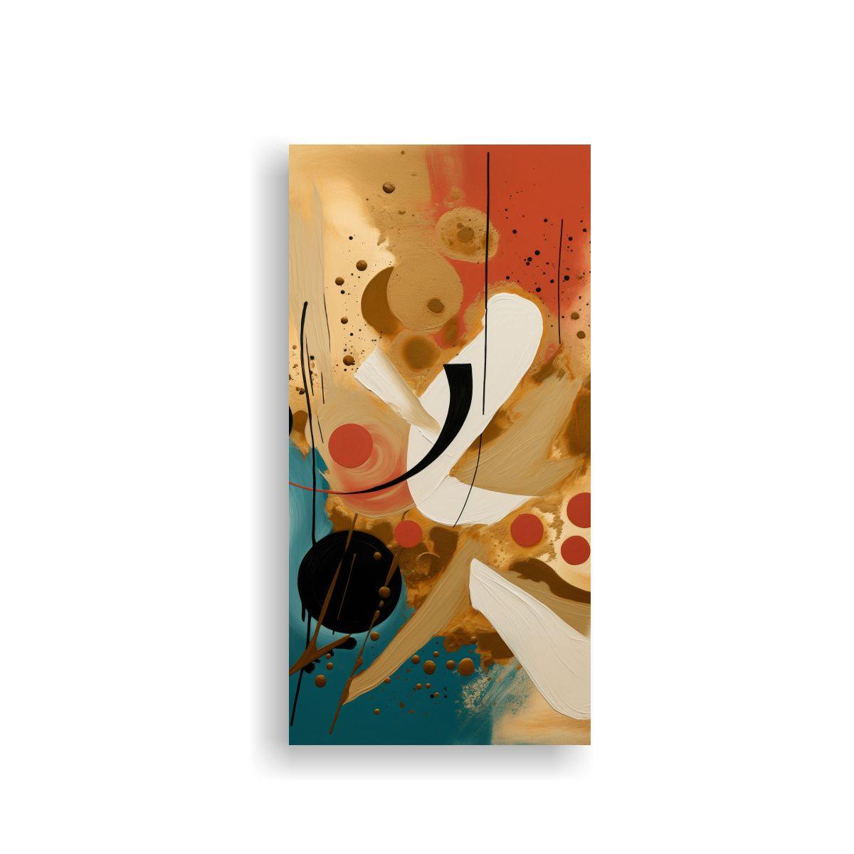 Pintura Abstracta De Arte Con Composición Impacta 50x100cm-0