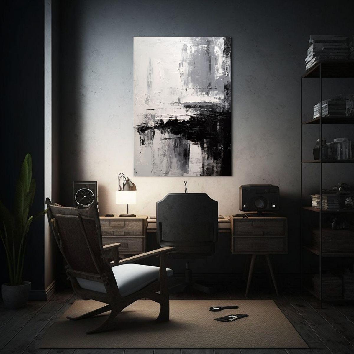 Pinturas Decorativas Abstractas Con Pinceladas Minimalistas  80x120cm-2