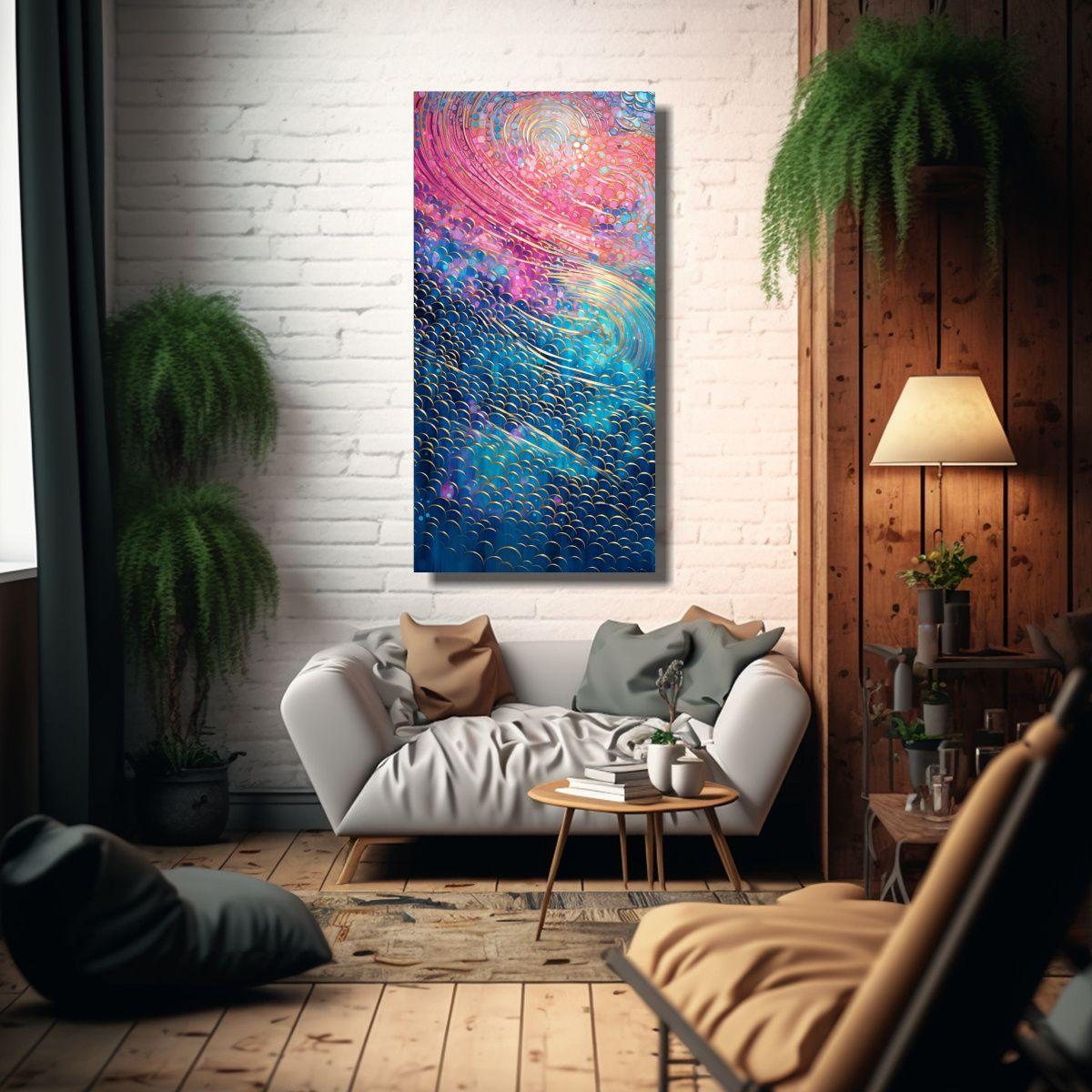 Pintura En Bastidor Estilo Galería De Punto 30x60cm-2
