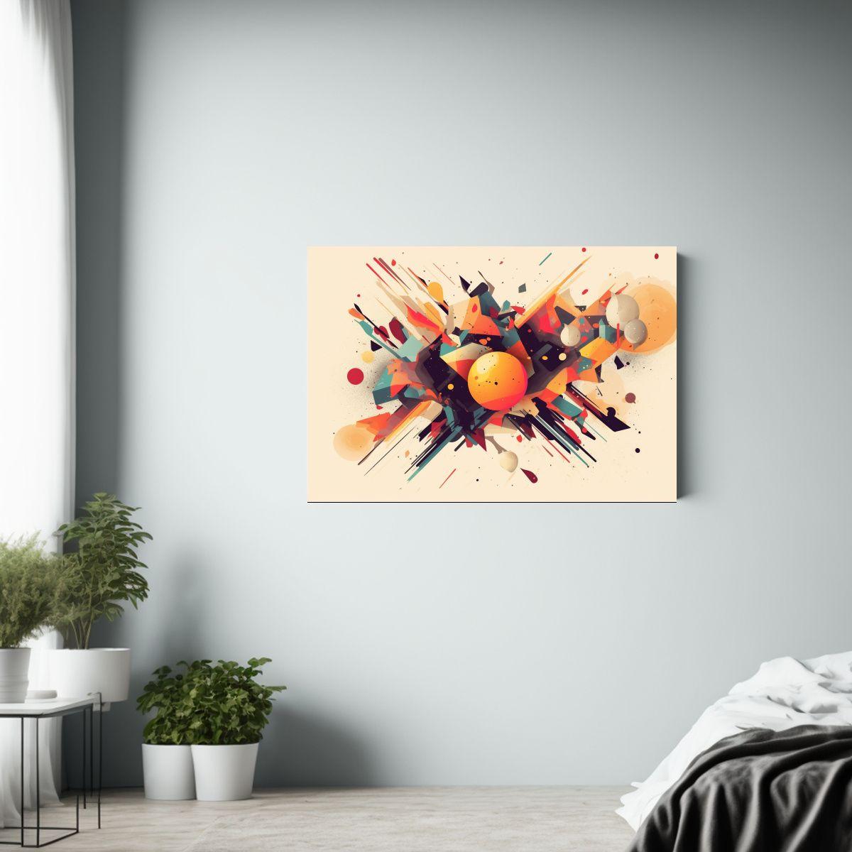 Explosión De Formas Abstractas En Lienzo Conceptual De Arte 65x50cm-2