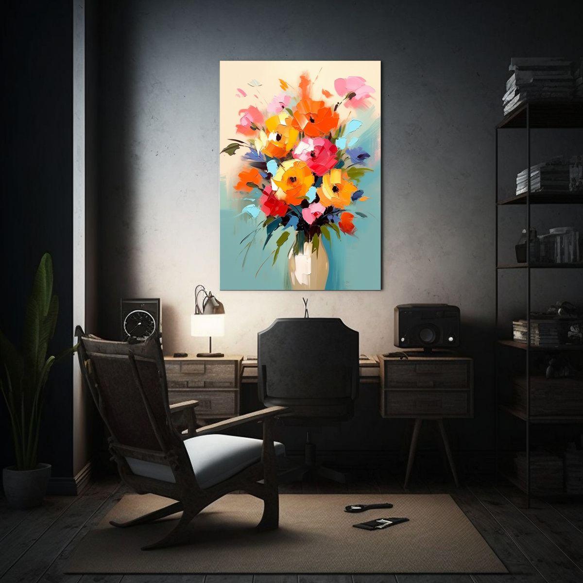 Cuadro De Fotografía Artesanal De Hermoso Ramo 20x30cm-2