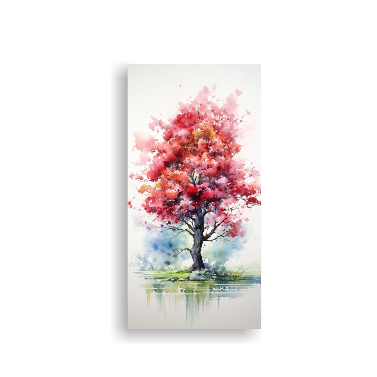 Pintura Abstracta De Un Cerezo En Flor En Colores 60x120cm-0